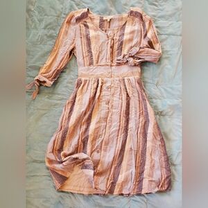 Cotton Striped Cottage Core Dress